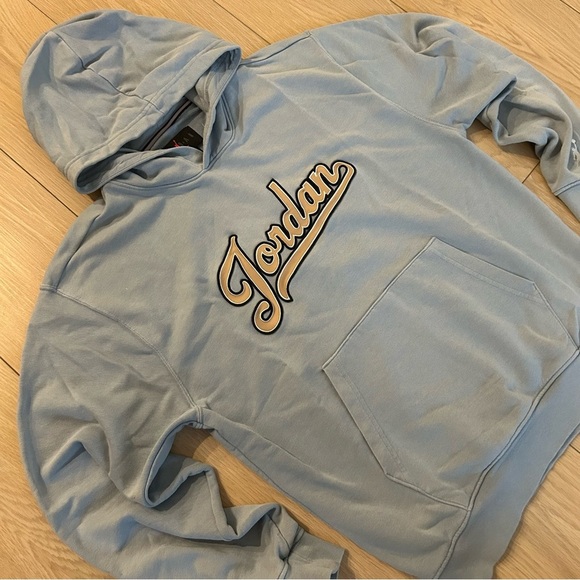 Jordan Flight MVP Men’s Fleece Pullover Size Small Blue Grey Hoodie - Picture 6 of 11